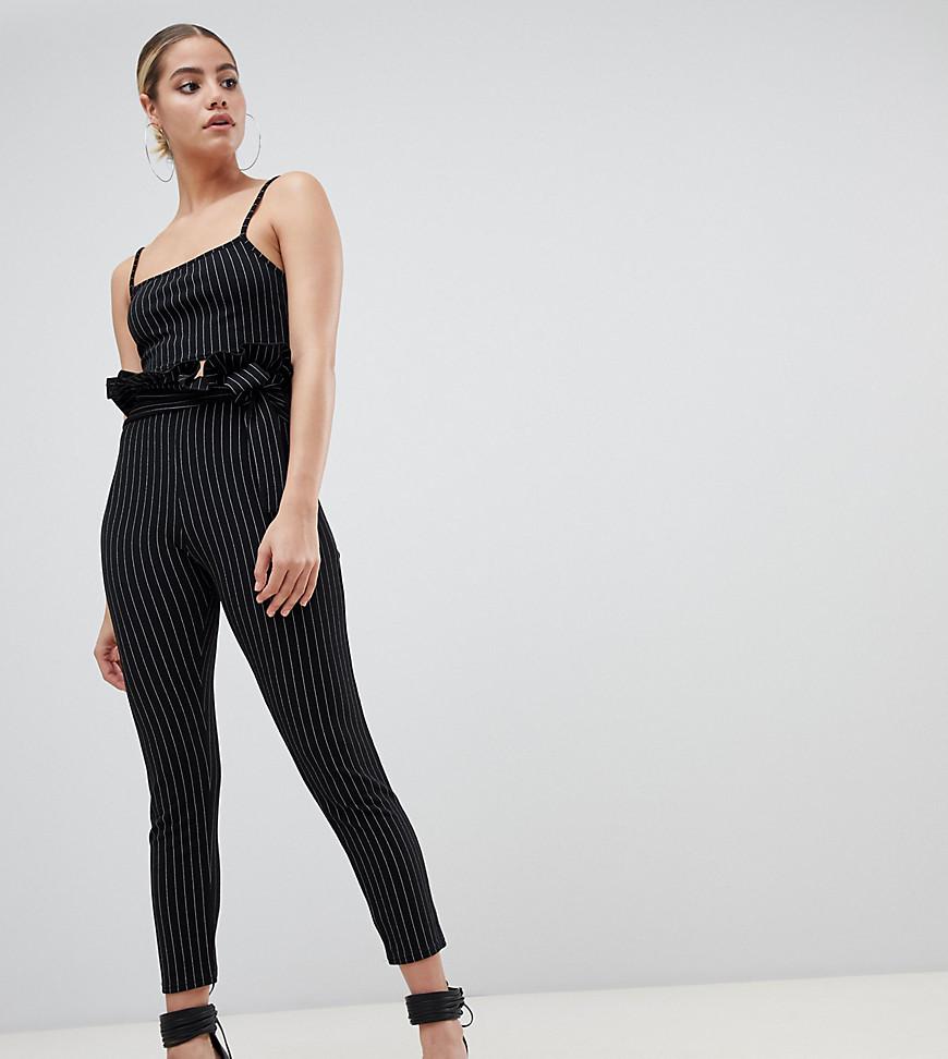 pretty little thing black paperbag trousers