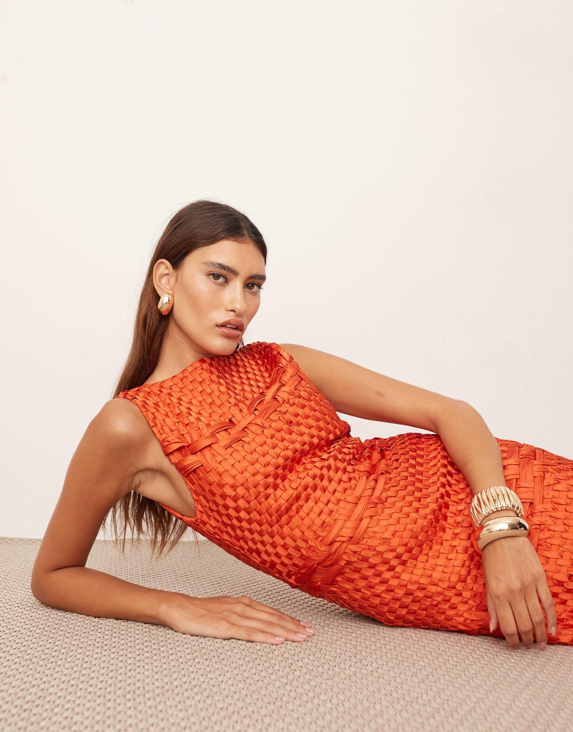 open lace back dress Final Sale Plus Size Fringe Sweater Dress in Burnt Orange