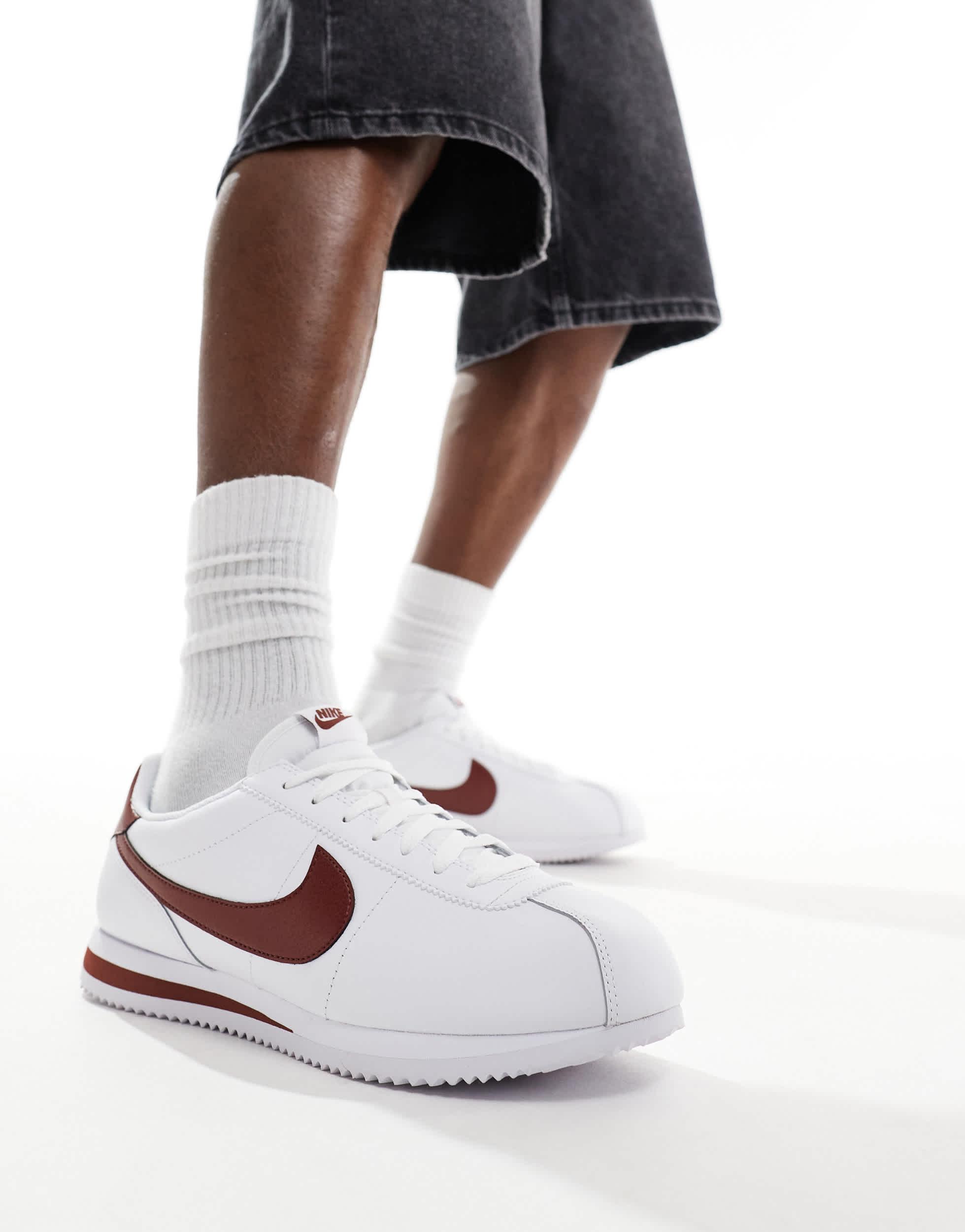 Nike cortez leather red hot sale