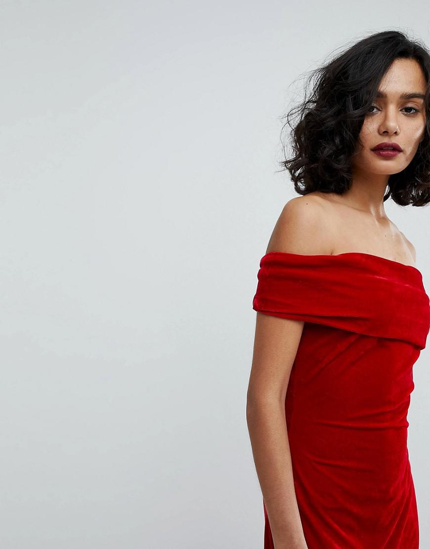 reiss red velvet dress