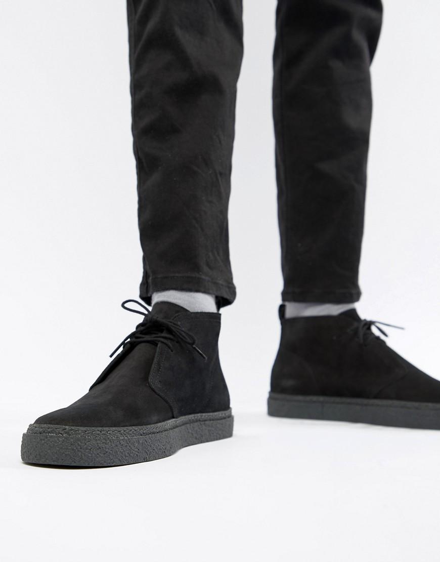 Botas de media caa en ante negro Hawley de Fred Perry de Ante de color  Negro para hombre | Lyst