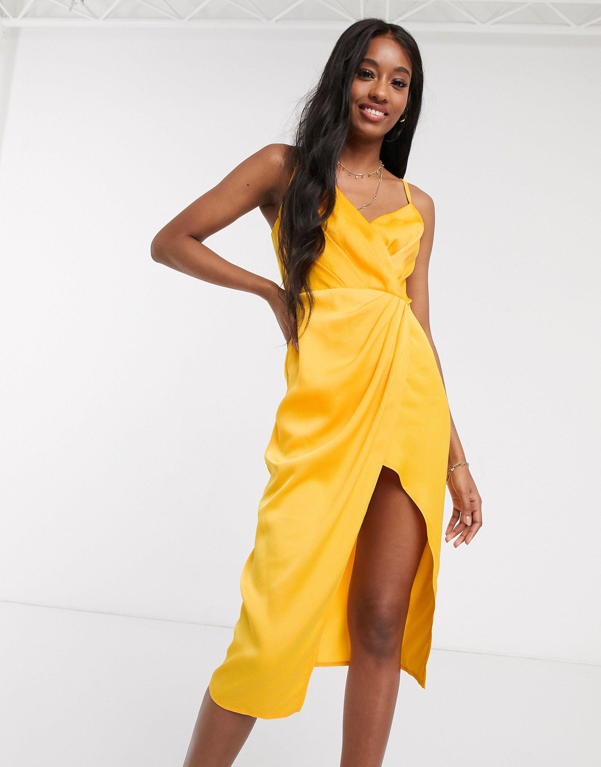 little mistress satin wrap dress