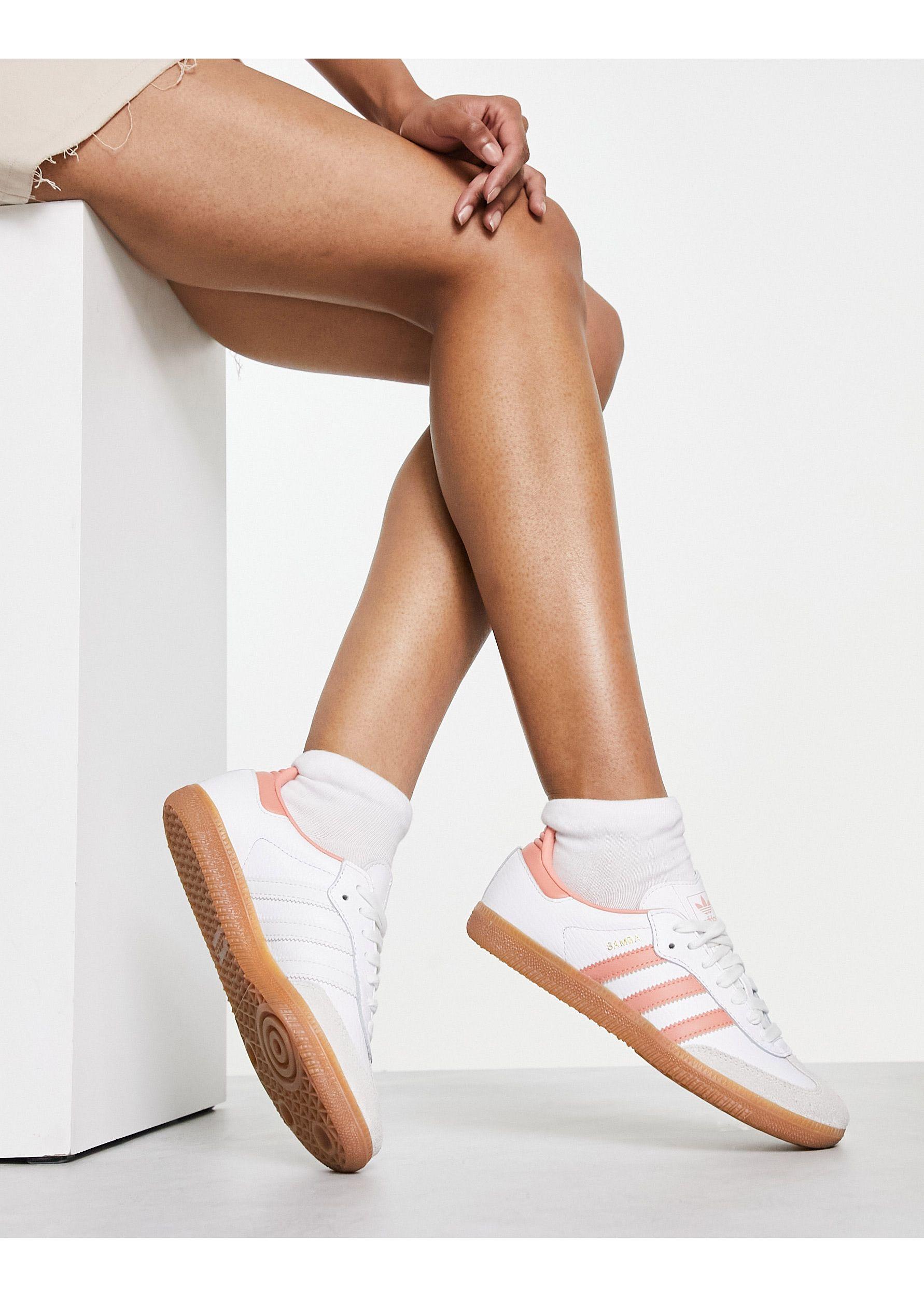 peach adidas trainers womens