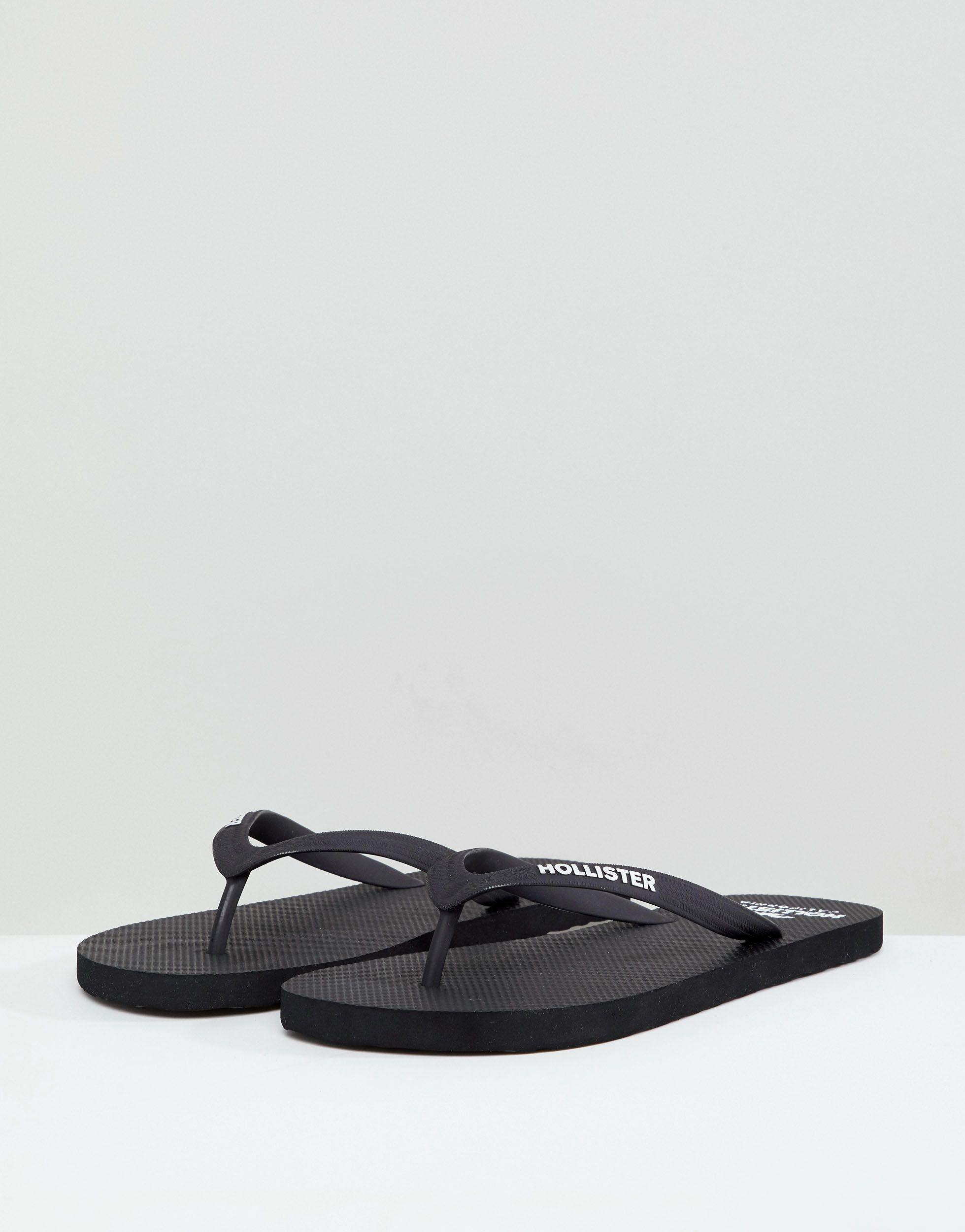 Chanclas Hollister de Caucho de color Negro para hombre | Lyst