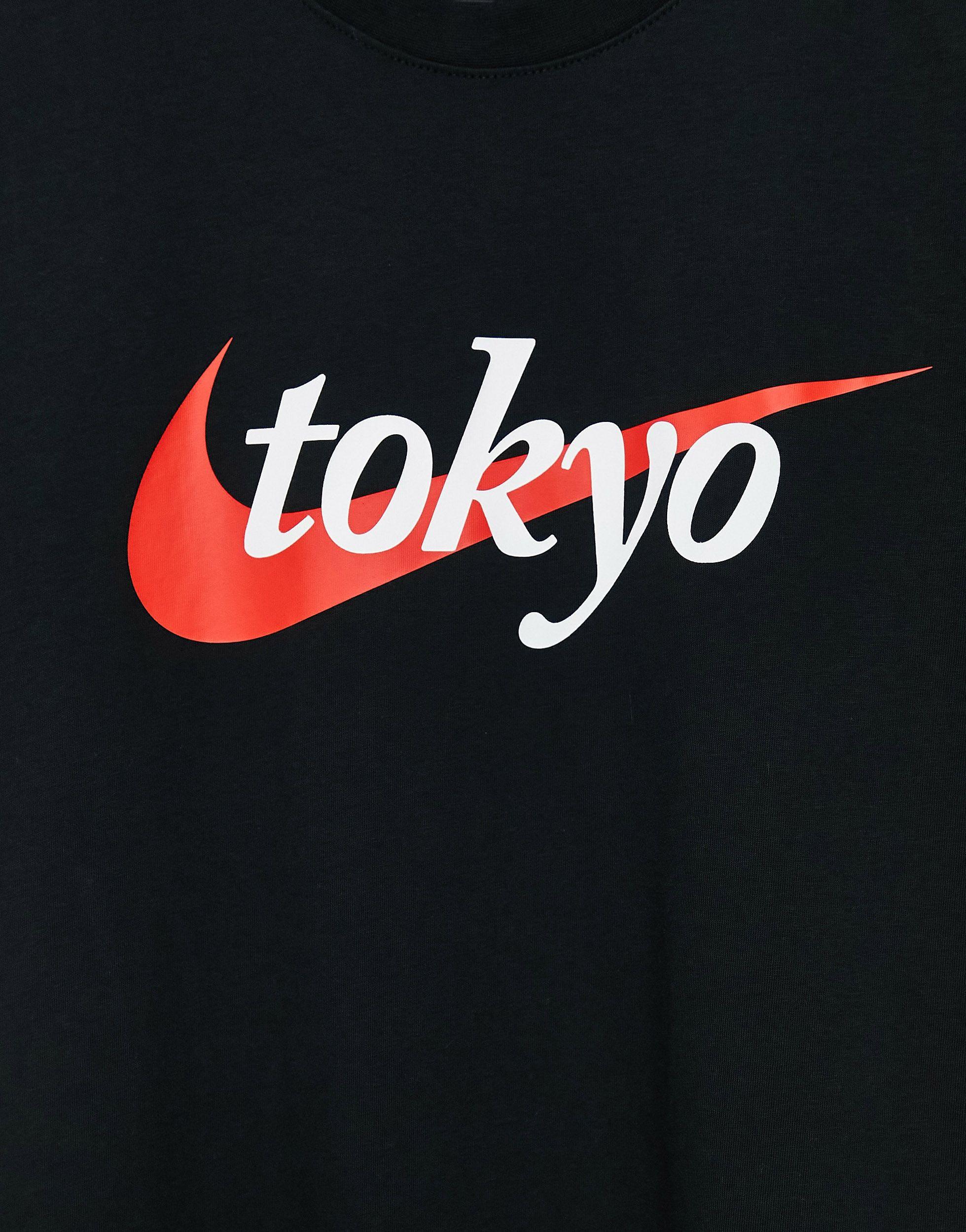 Nike Tokyo Swoosh Logo T-shirt in Black for Men | Lyst