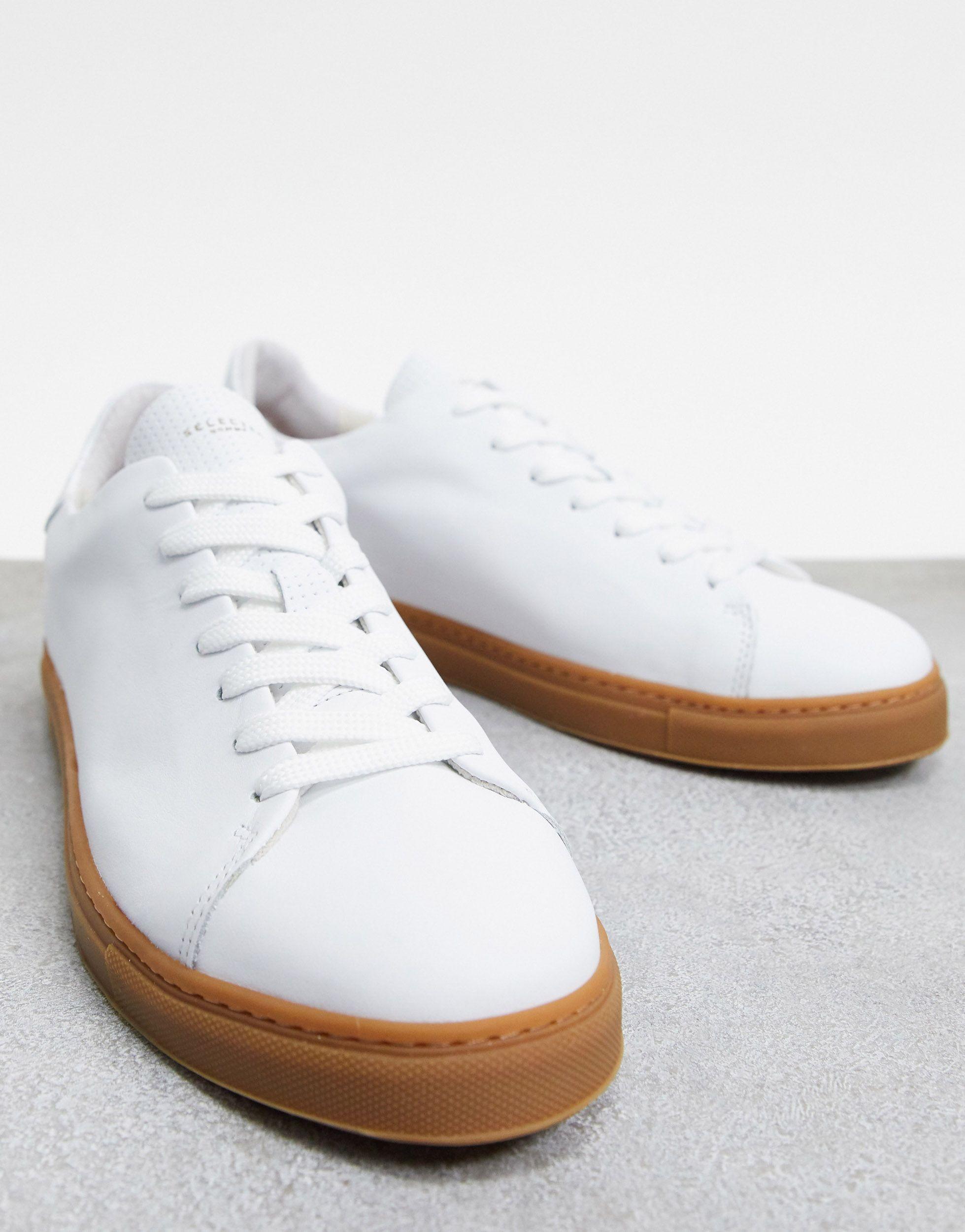 SELECTED Leather With Gum Sole in White for Men