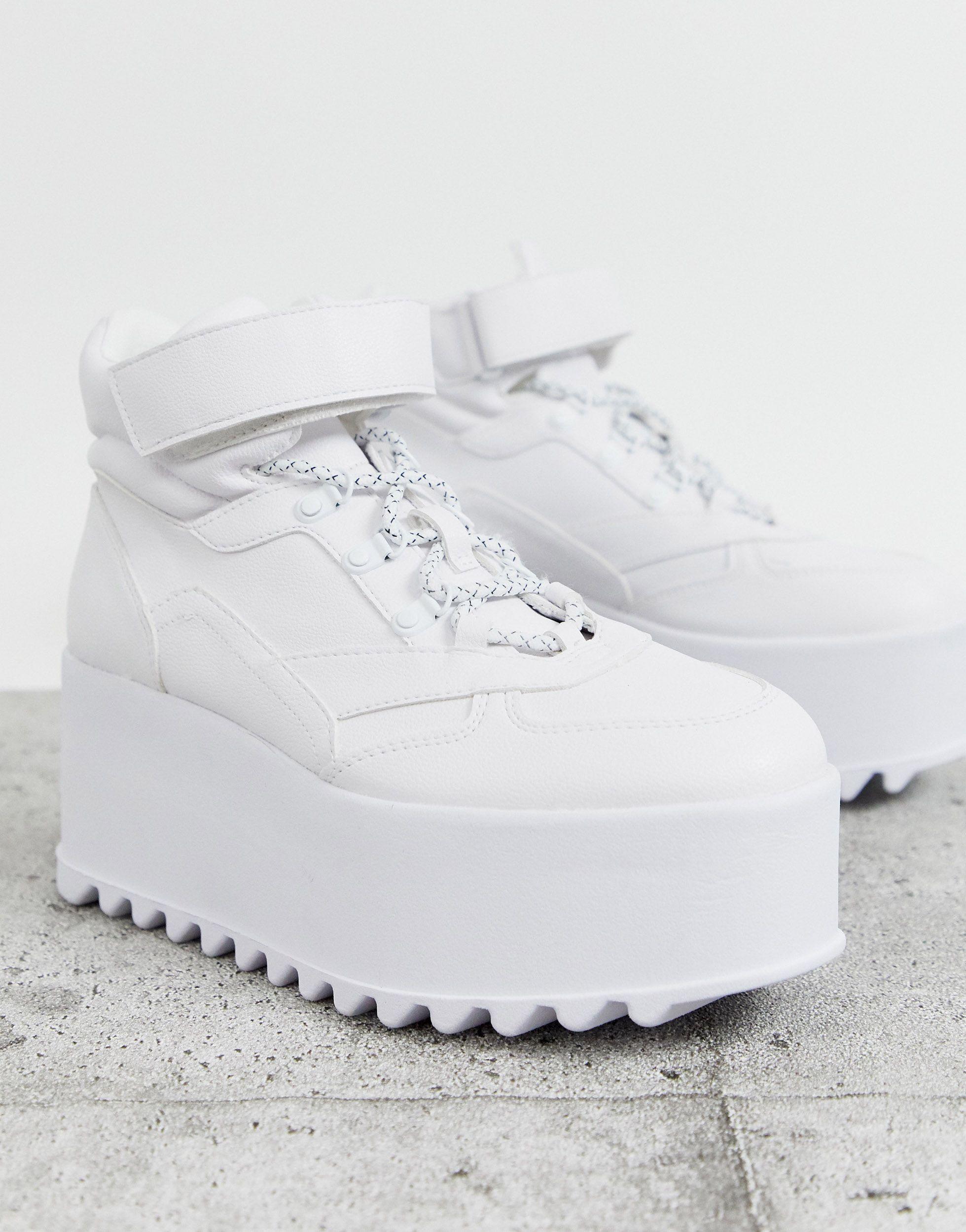 Sneakers flatform alte biancheBershka in Denim di colore Bianco | Lyst