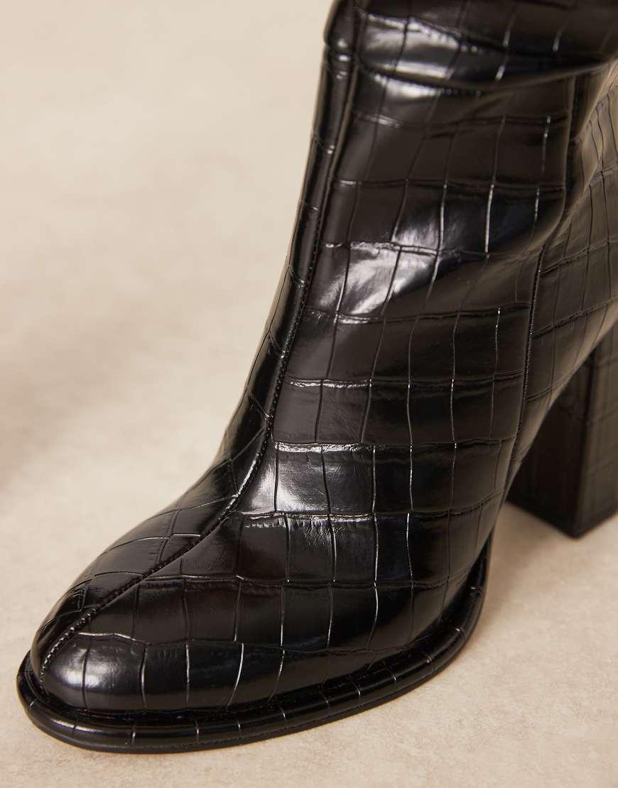 ASOS Courtney Block Heel Knee Boots in Natural Lyst UK