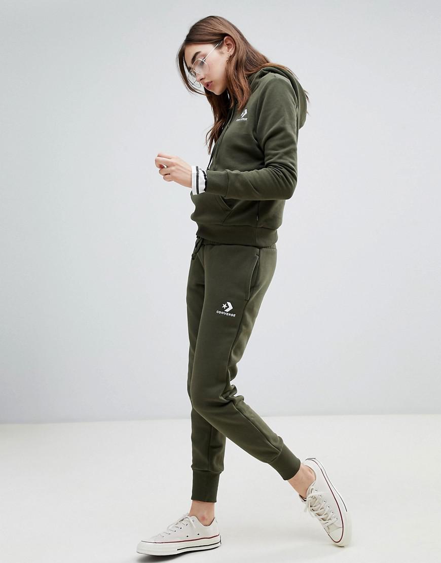 Converse Cotton Star Chevron Embroidered Track Pant in Green - Lyst