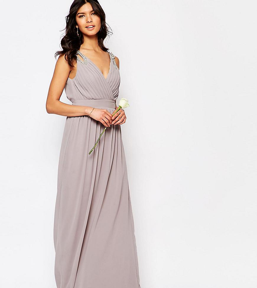 wrap front bridesmaid dress