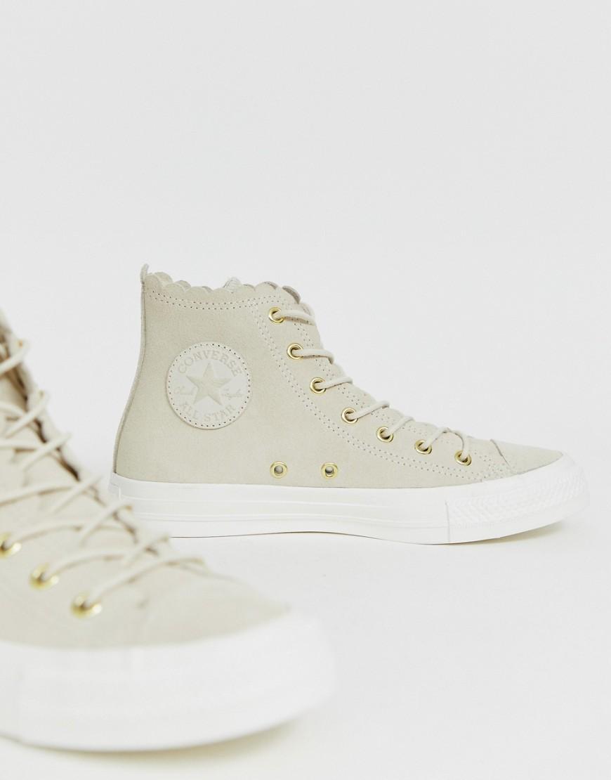 converse ctas ballet lace trainers off white frill