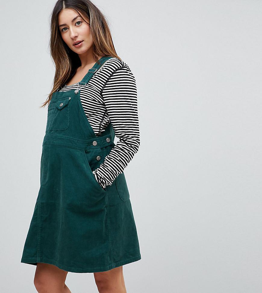 green dungaree dress