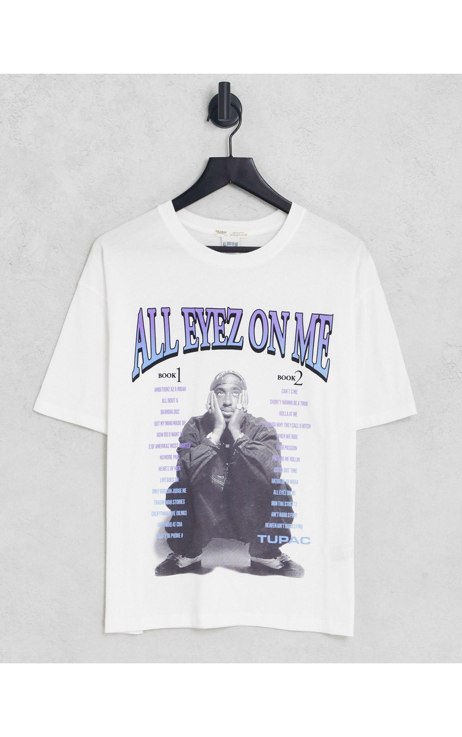 Pull&Bear Oversized Tupac Band T-shirt in White | Lyst