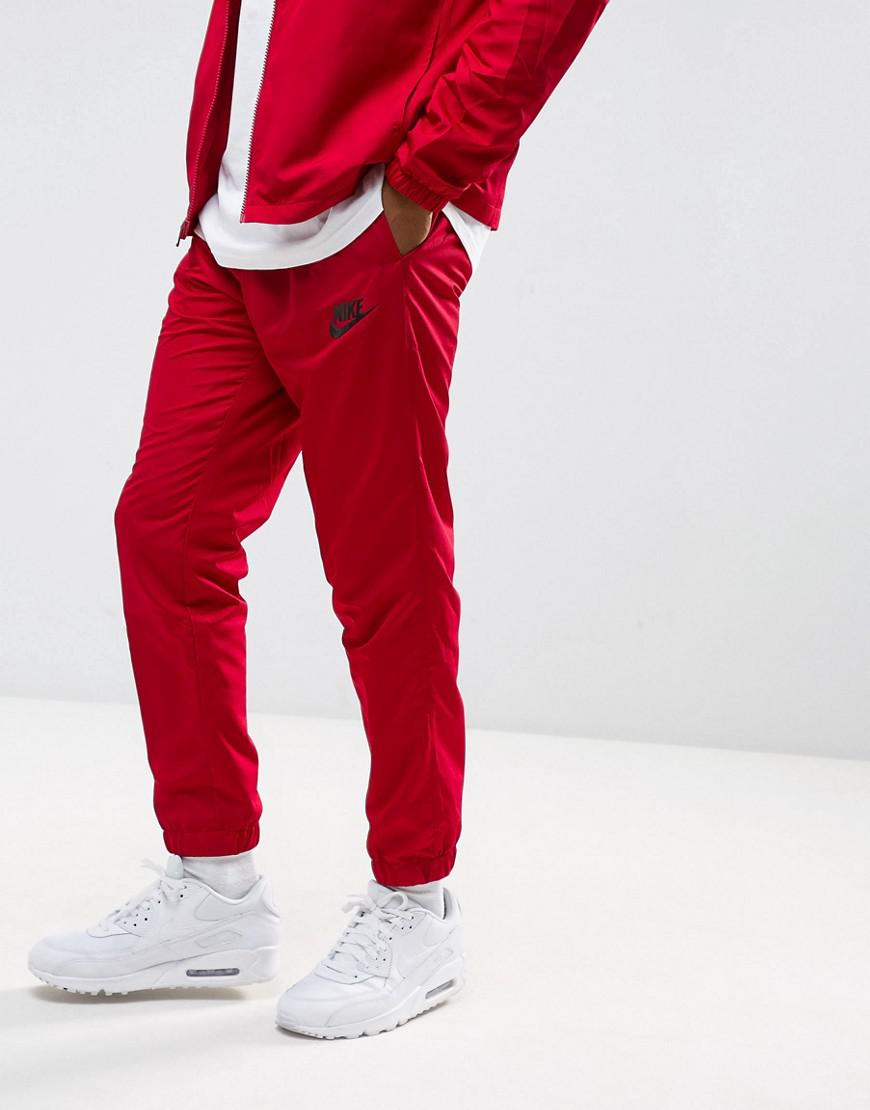 mens nike tracksuit set red