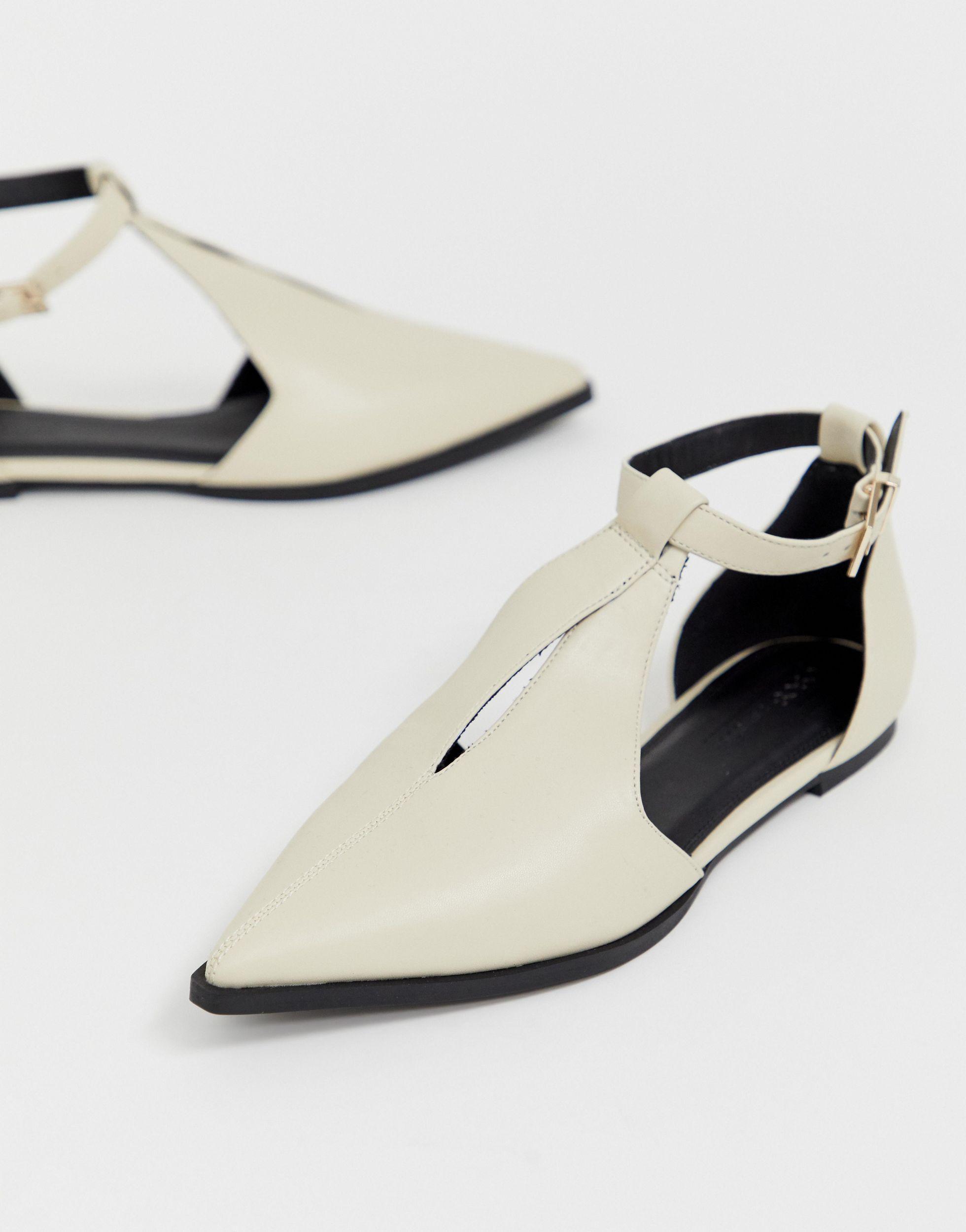 cream pointed flats