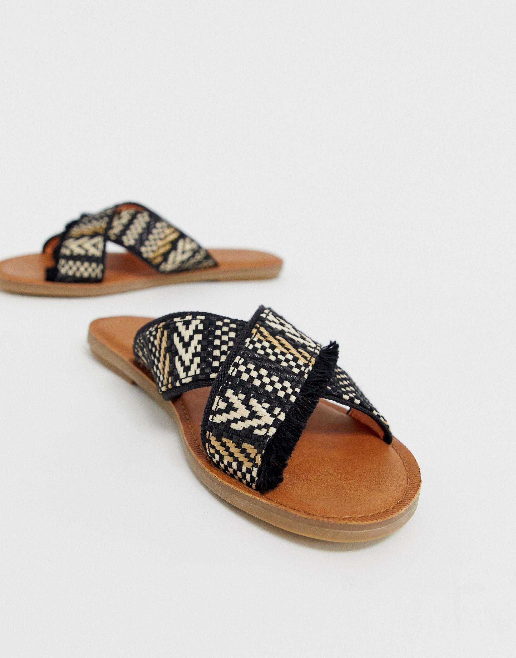 woven mule sandals