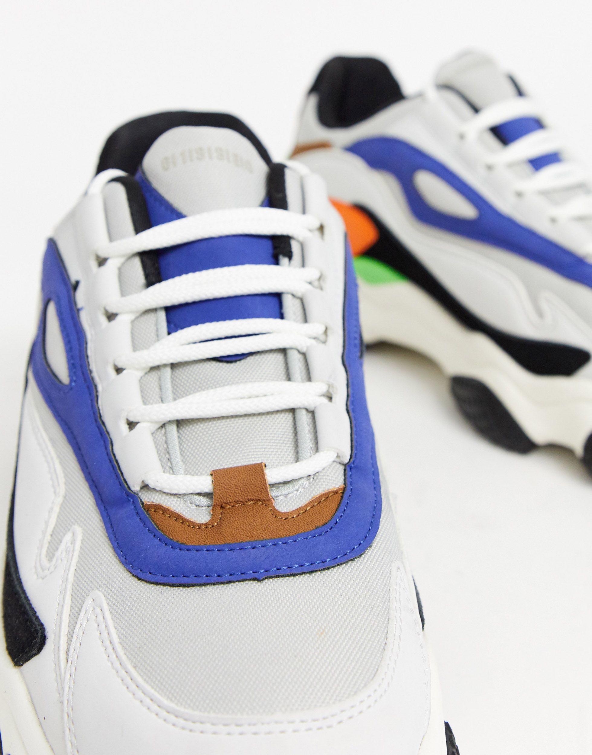 Zapatillas gruesas con paneles en contraste Bershka de hombre de