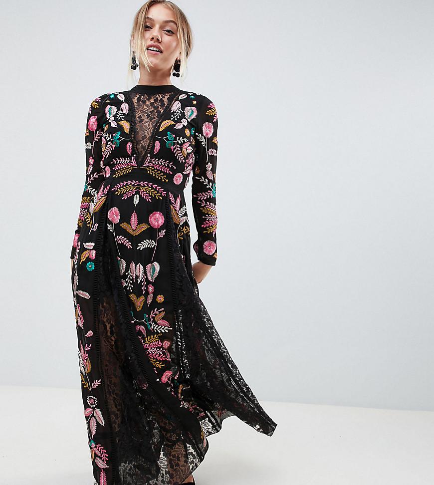 Frock and Frill Embroidered Maxi Dress ...