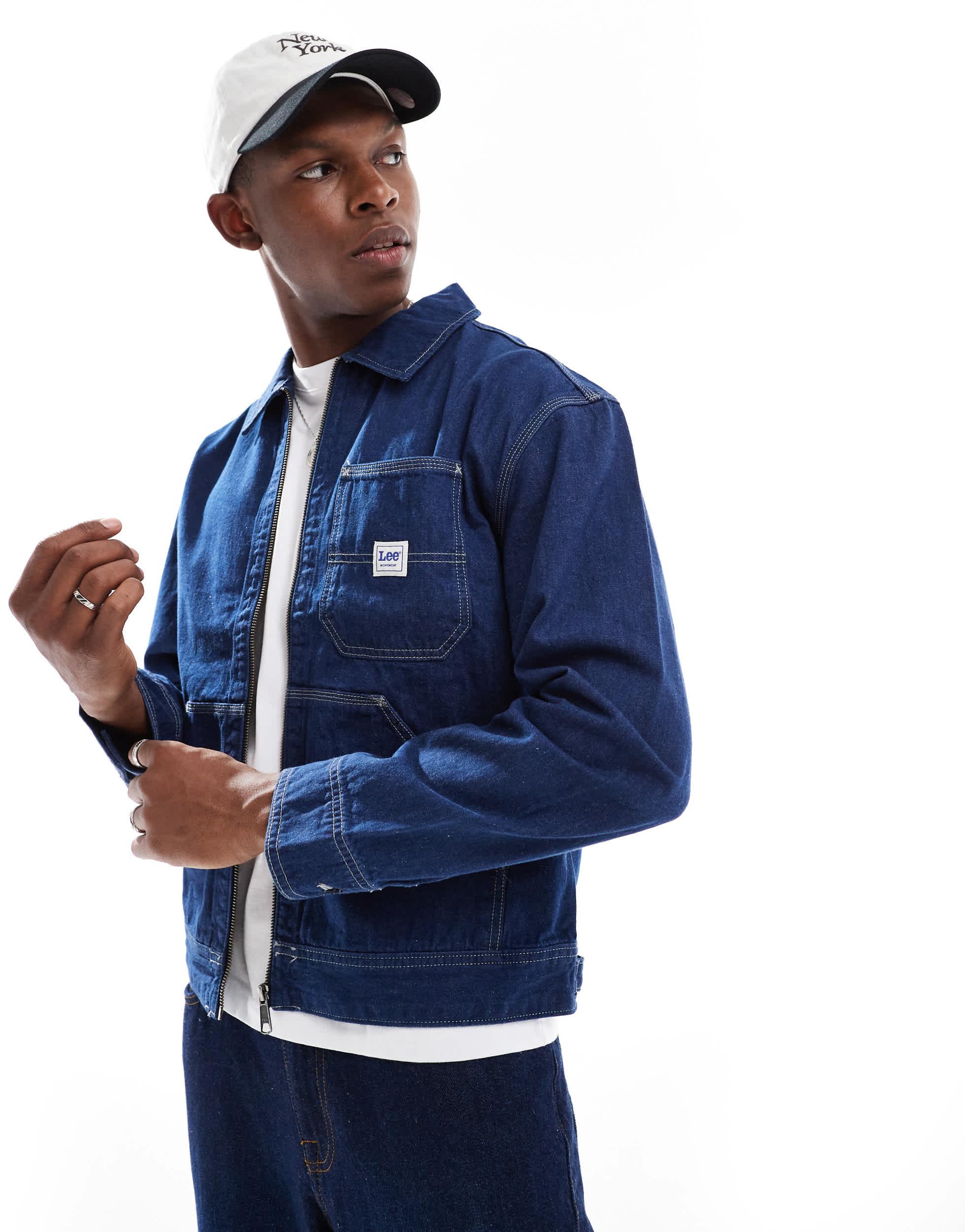 Lee Jeans Workwear Zip Thru Denim Jacket in Blue for Men | Lyst