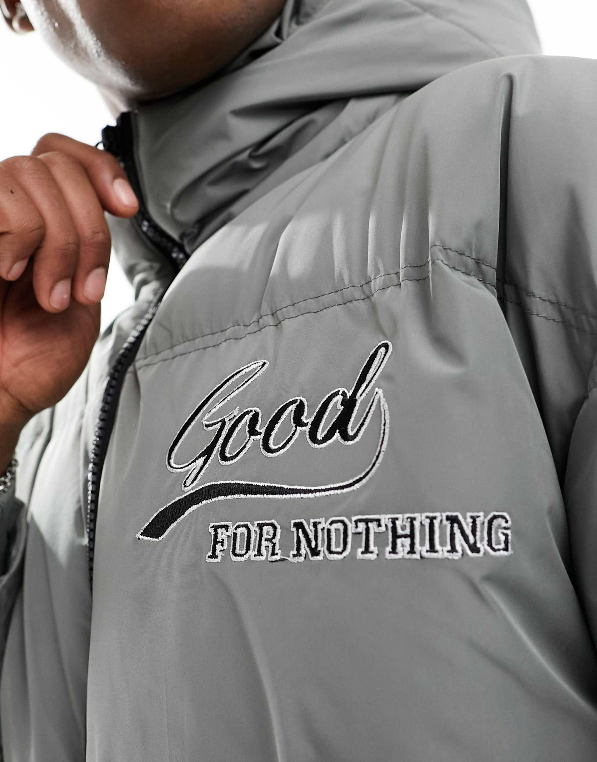 Good for nothing hooded puffer jacket online