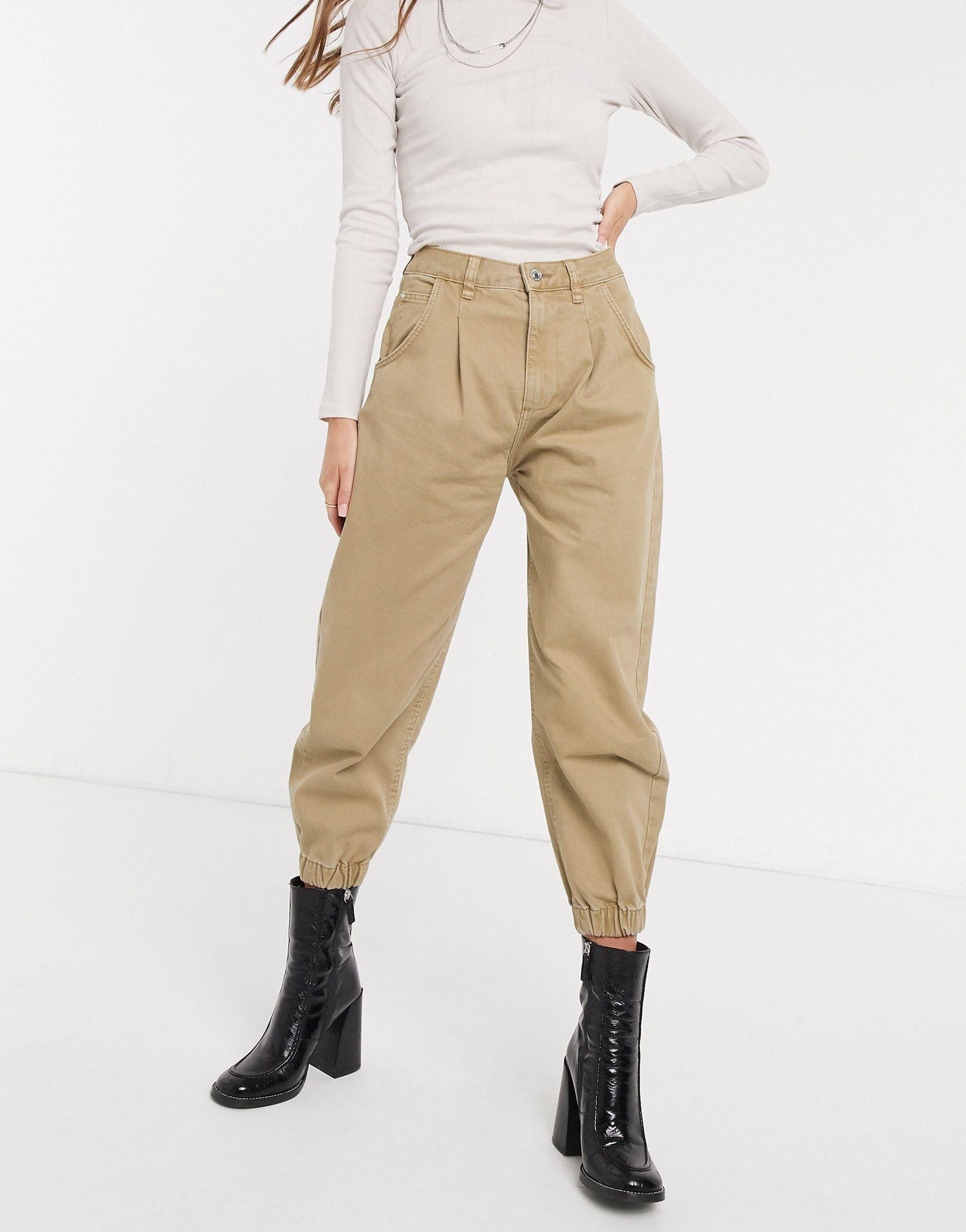 Jeans extra larghi cammello con bordo aderenteBershka in Denim di colore  Marrone | Lyst