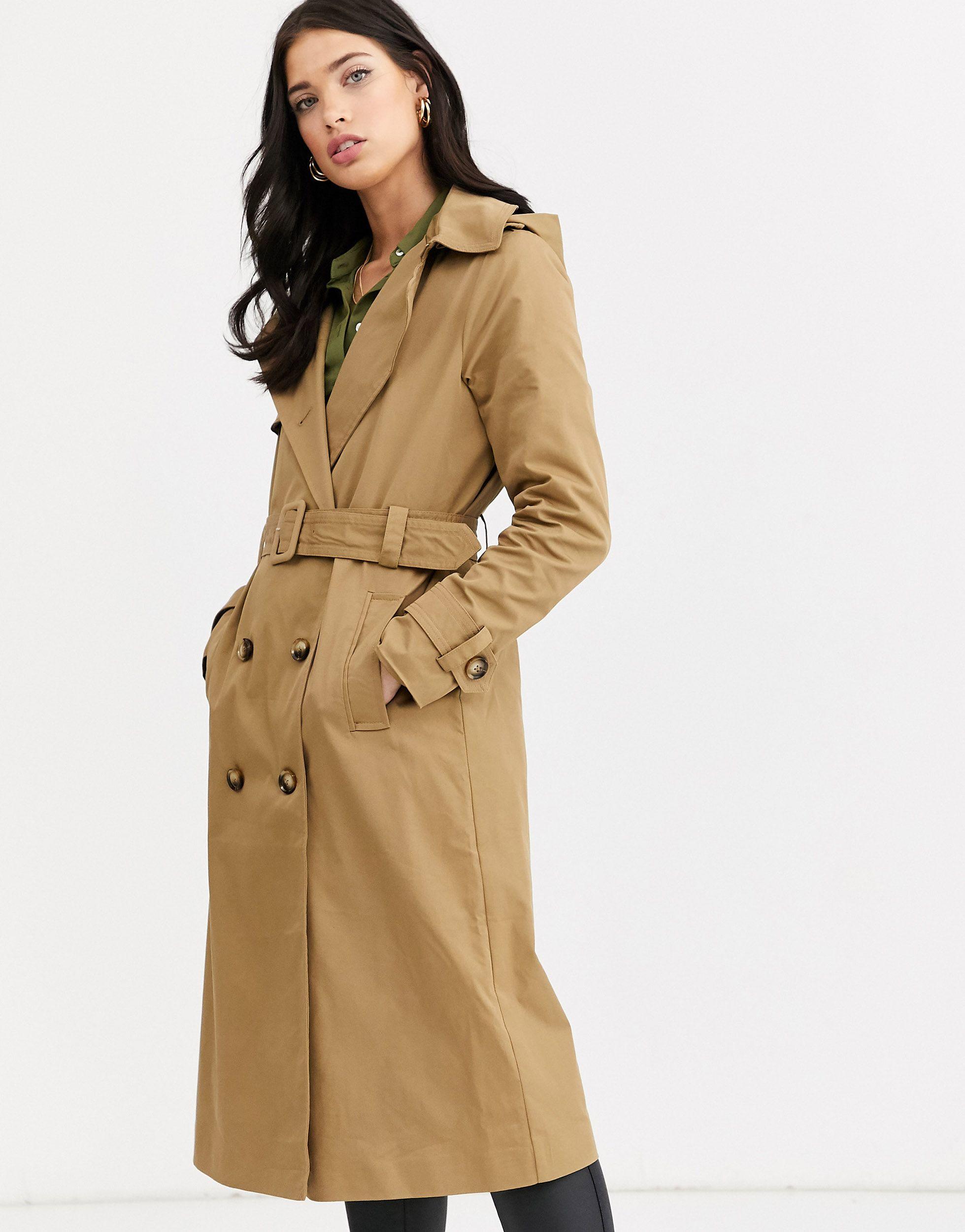 trench coat with checked lining
