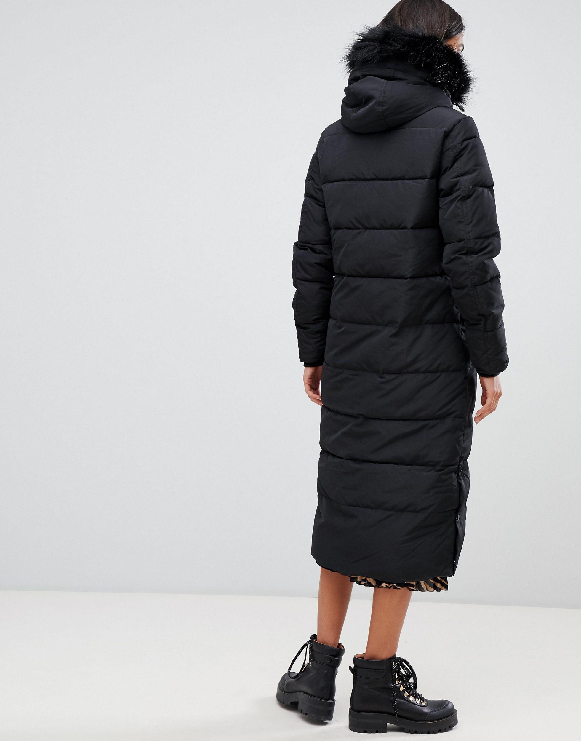 warehouse maxi padded coat