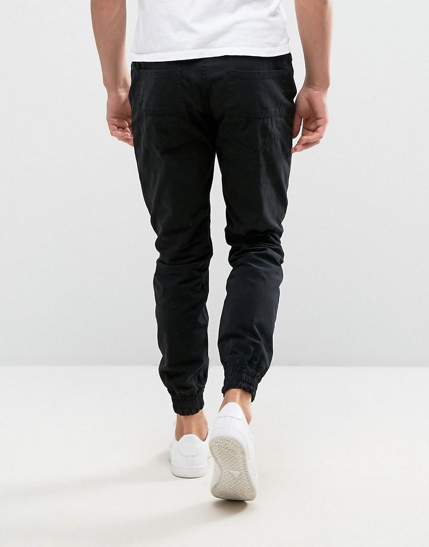 Threadbare Cuffed Chino Pants in Black for Men | Lyst