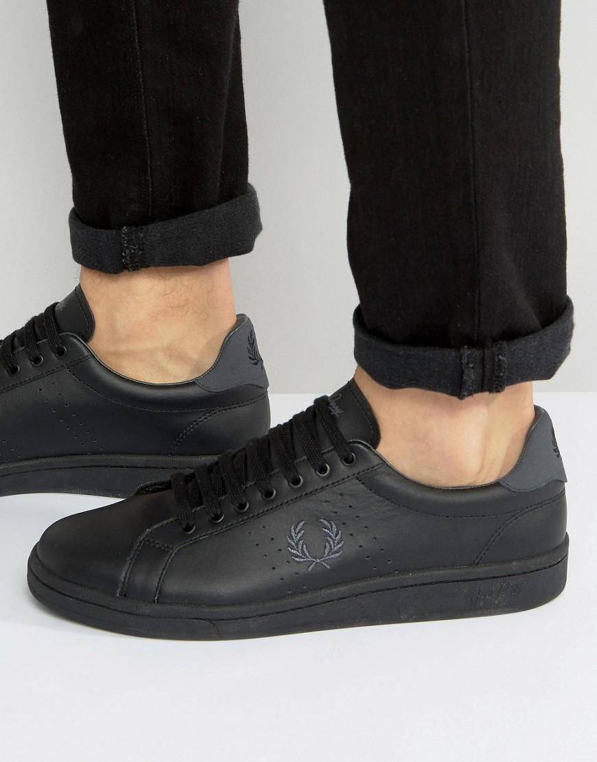 Fred Perry B721 Leather Sneakers in Black for Men | Lyst
