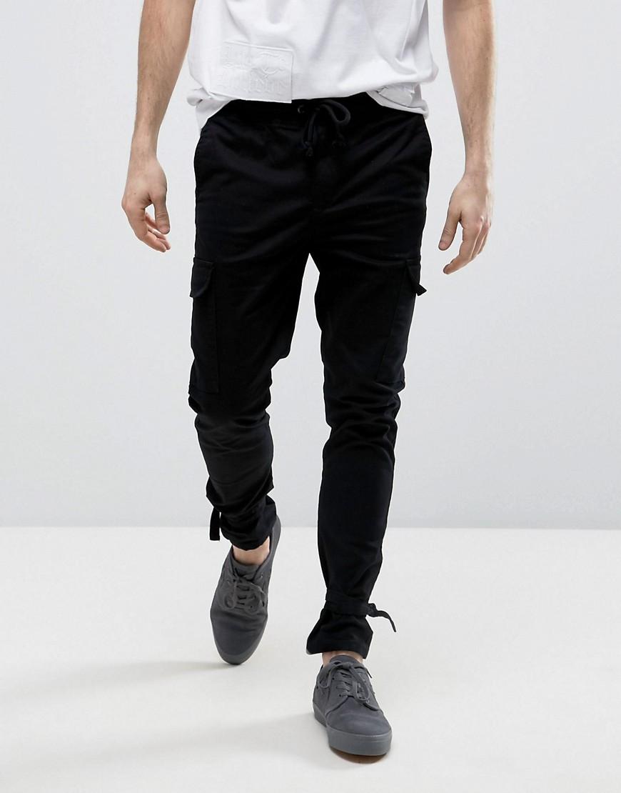 ASOS Skinny Cargo Joggers With Ankle Strap In Black for Men | Lyst Canada