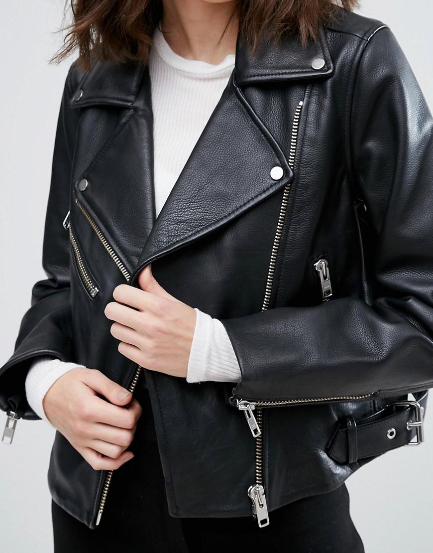 weekday biker leather jacket