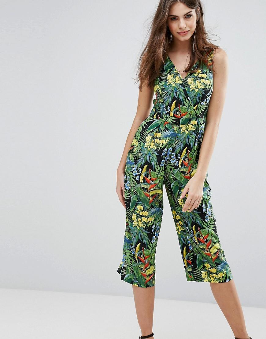 oasis tropical wrap jumpsuit