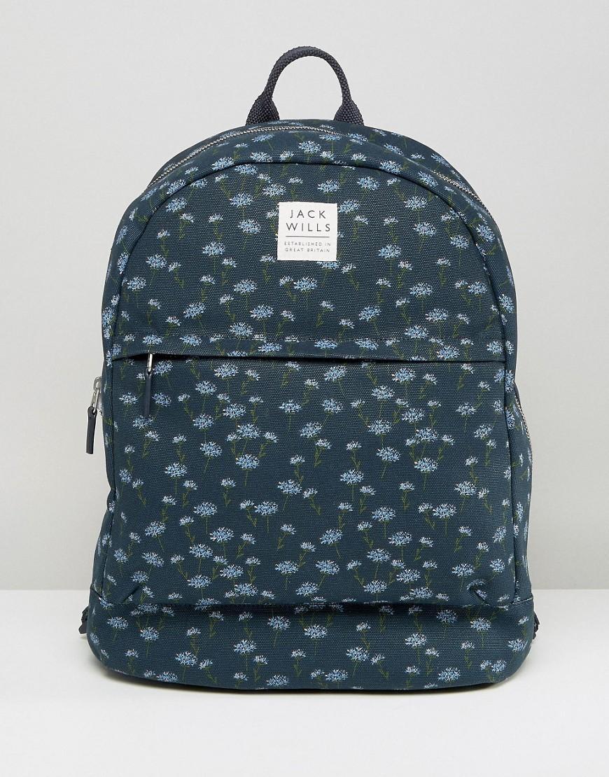 Jack Wills Navy Floral Backpack in Blue | Lyst UK