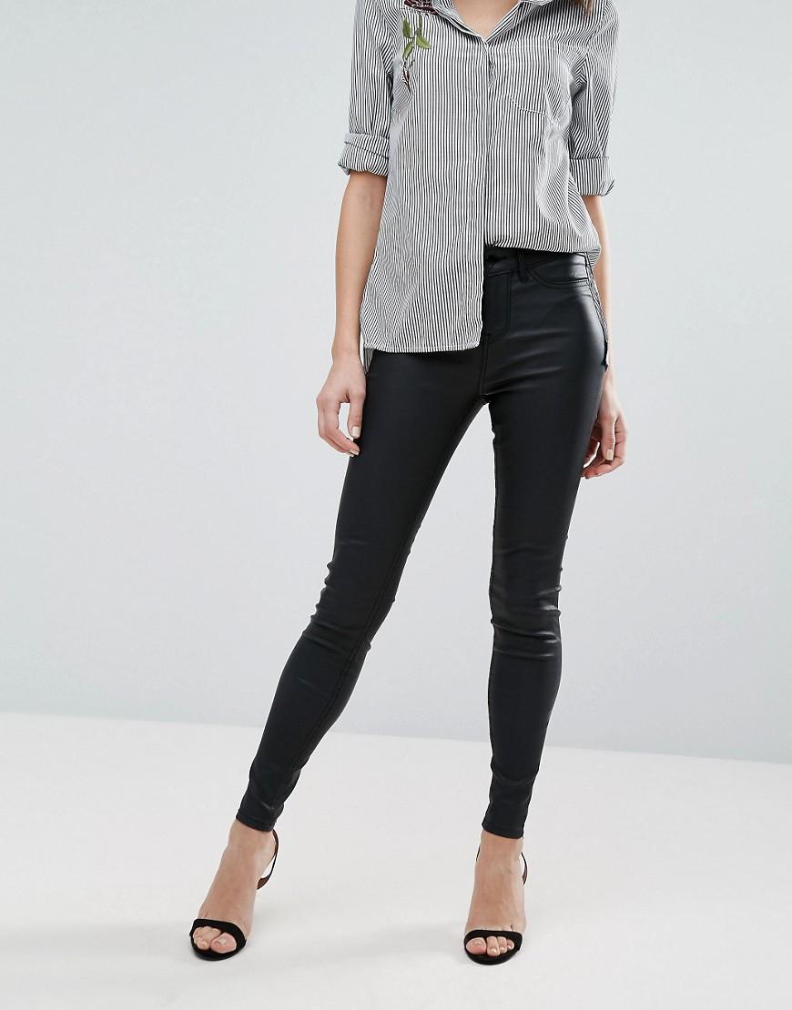 New Look Denim Coated Skinny Jeans in Black - Lyst