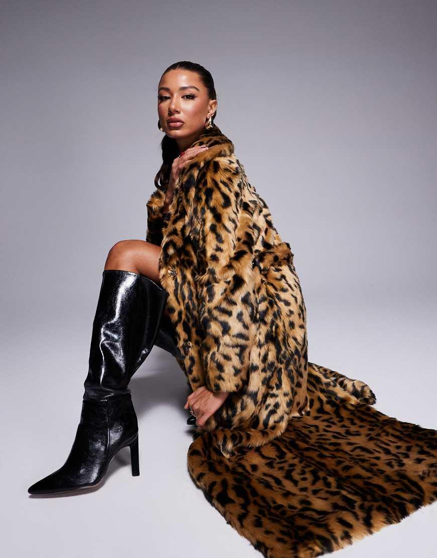 River Island Maxi Faux Fur Coat in Brown Lyst UK