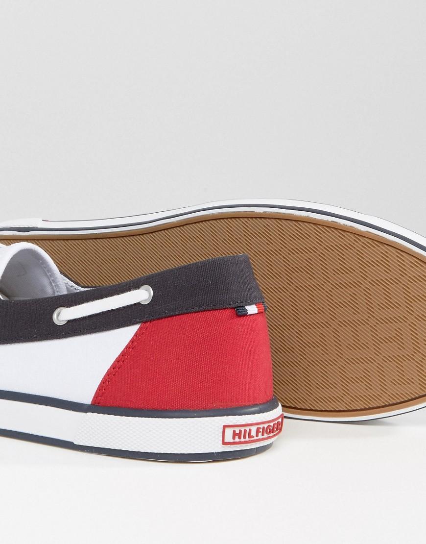 Tommy Hilfiger Harlow Canvas Boat Shoes in White for Men