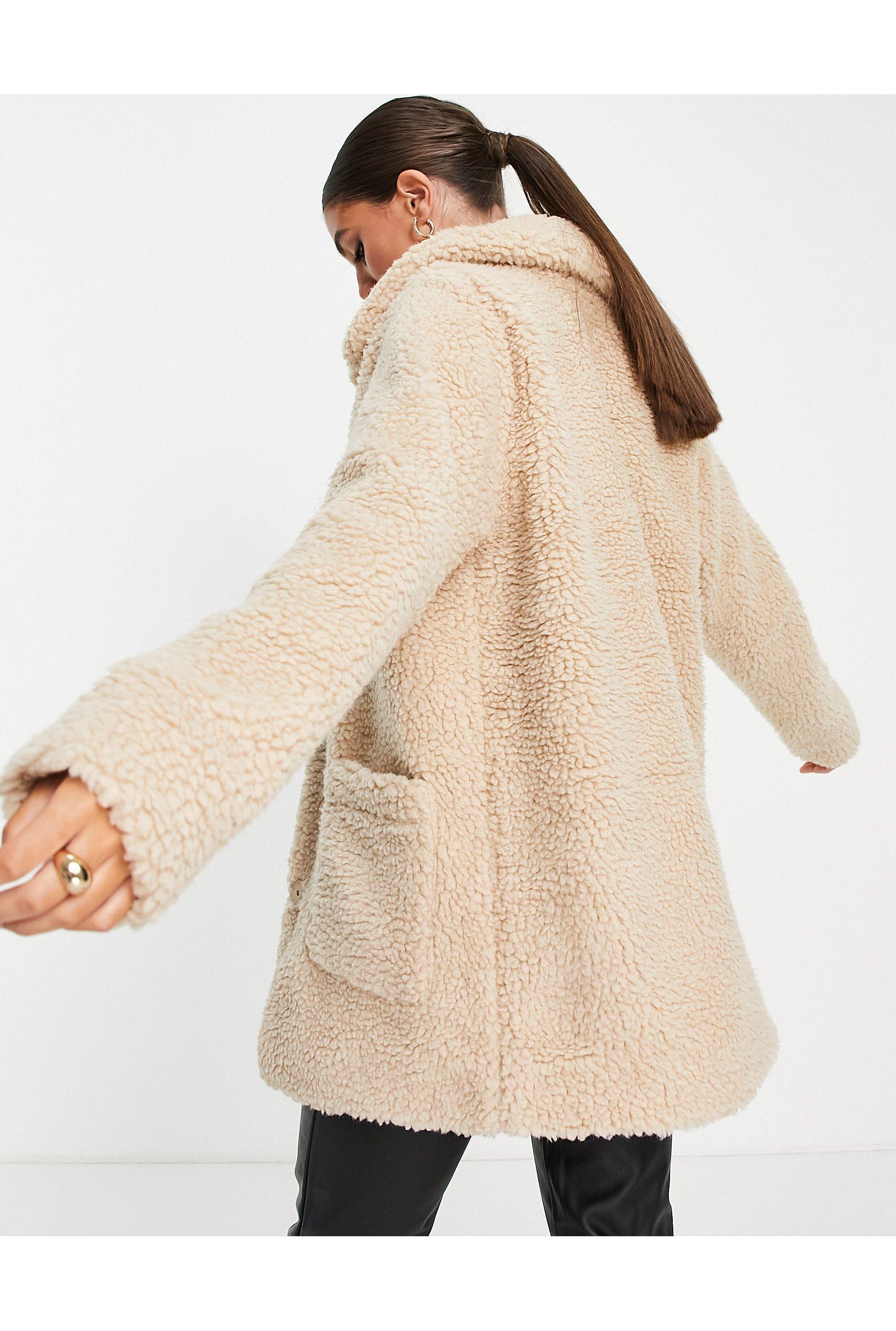 ONLY Teddy Jacket in Natural | Lyst UK