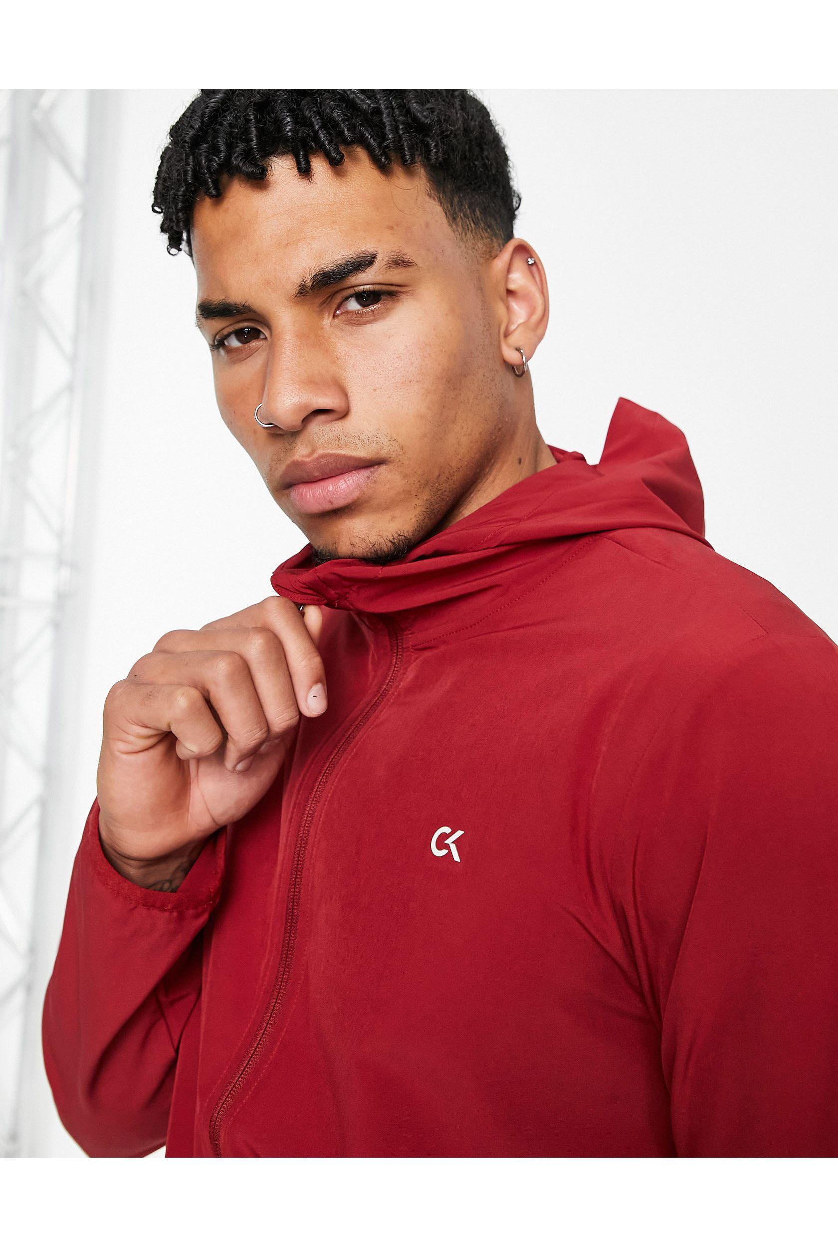 calvin klein windbreaker red