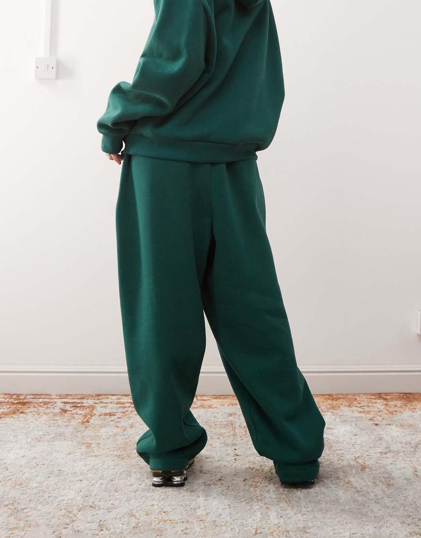 Collusion Heavyweight Logo Relaxed jogger in Green Lyst UK