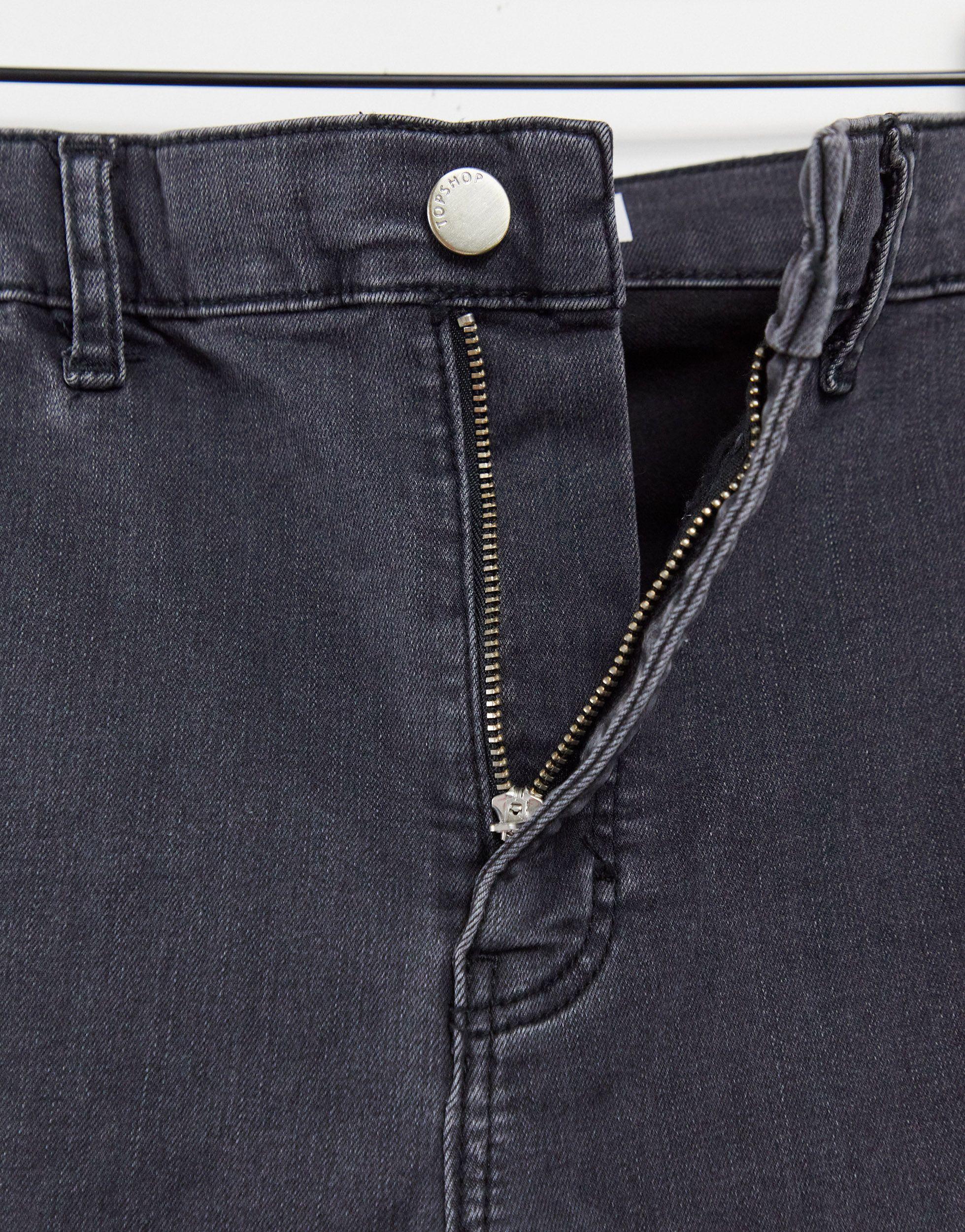 TOPSHOP Denim – joni – jeans mit doppelten knierissen in Schwarz | Lyst DE