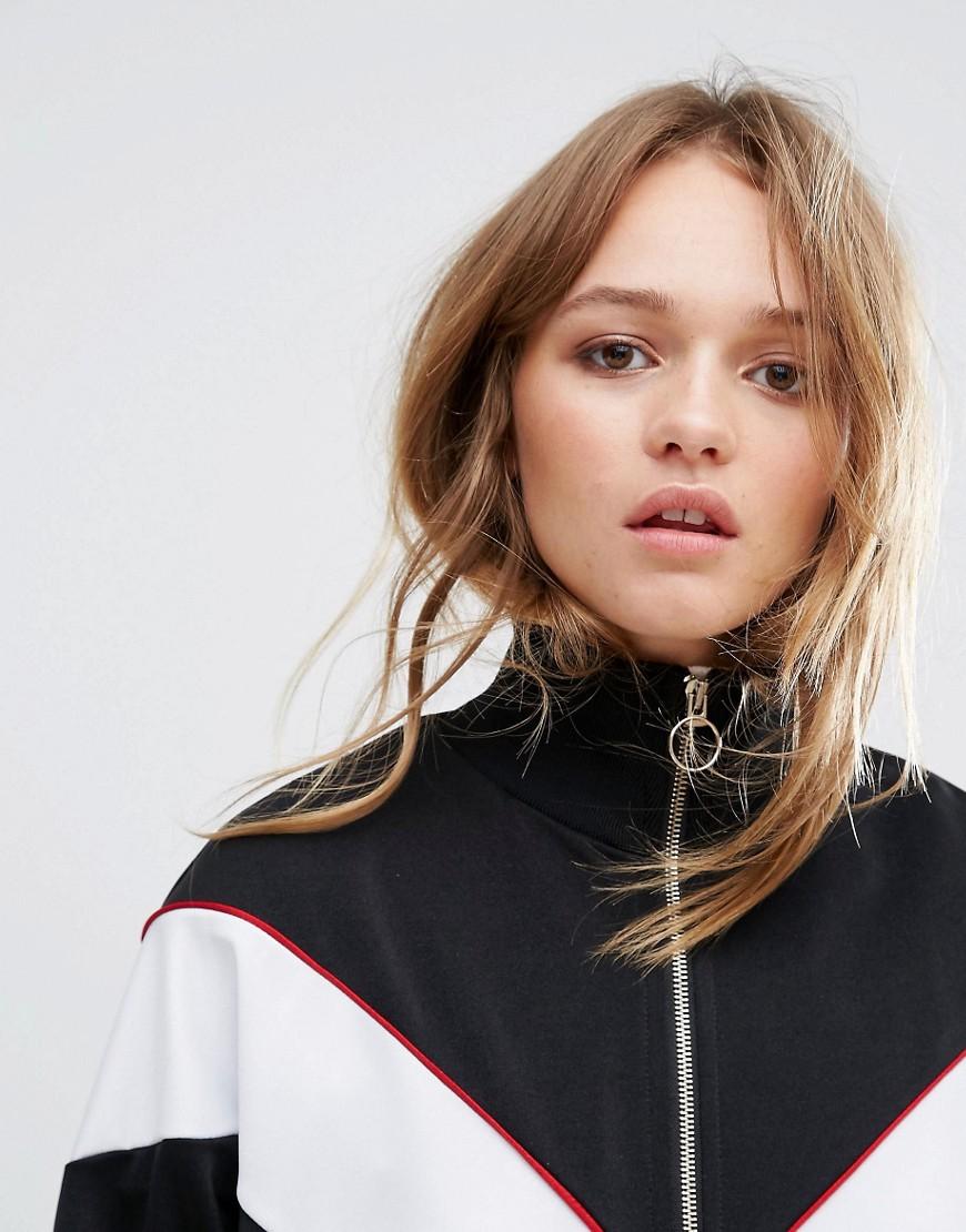 Pull&Bear Synthetic Retro Varsity Jacket in Black Lyst