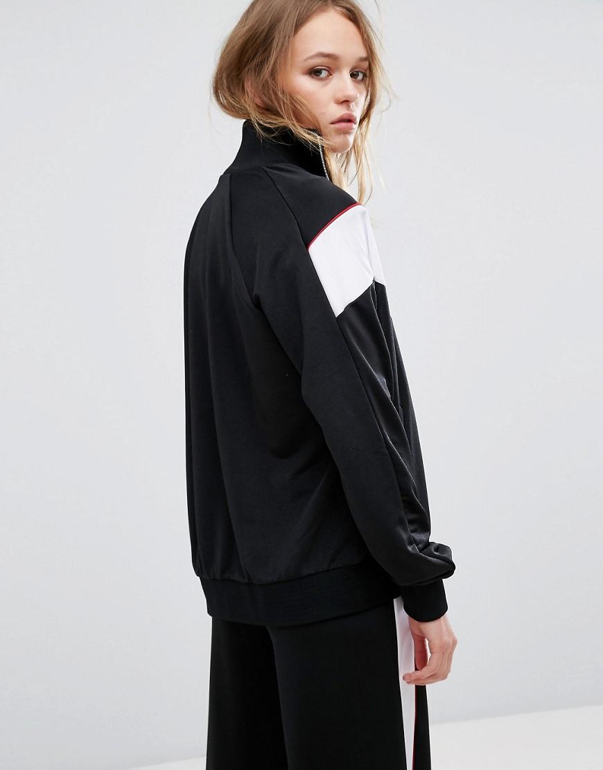 Pull&Bear Synthetic Retro Varsity Jacket in Black Lyst