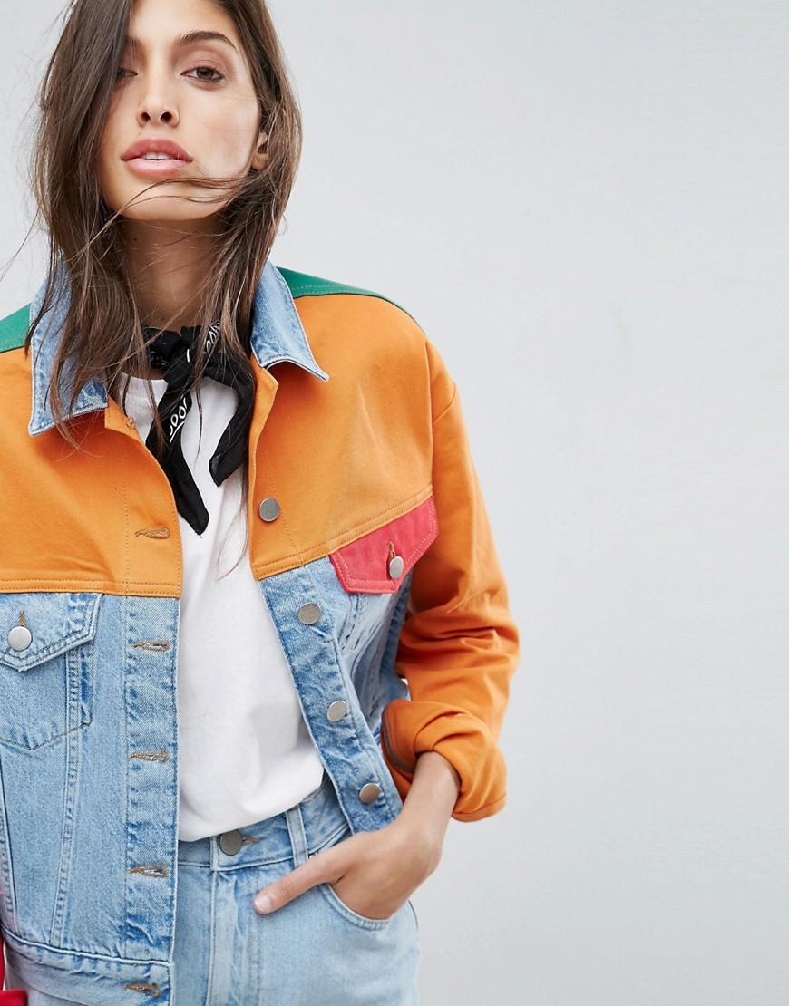 asos colour block denim jacket