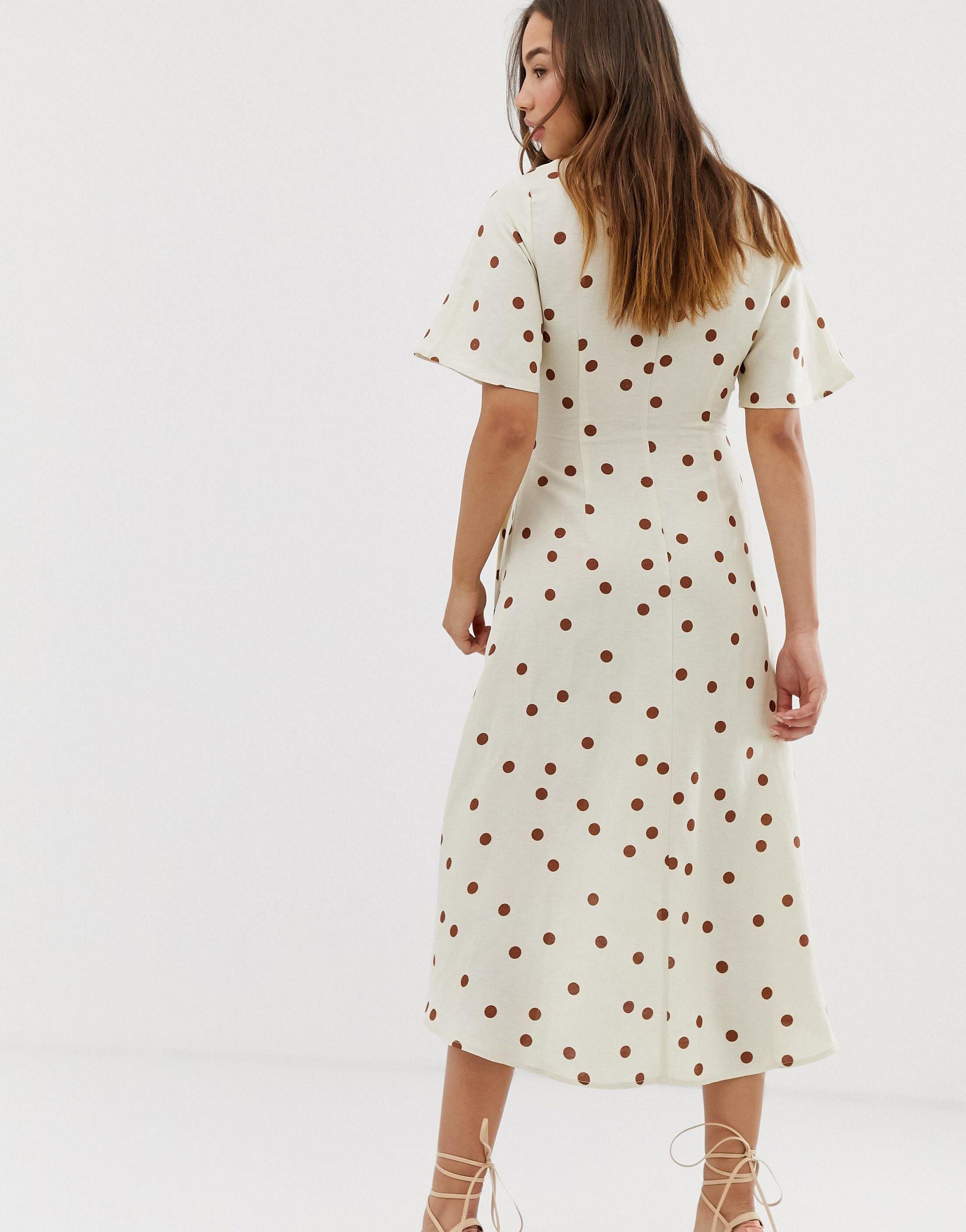 moon river polka dot midi dress