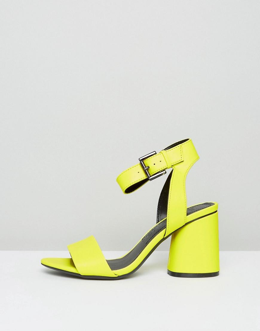 yellow block sandals