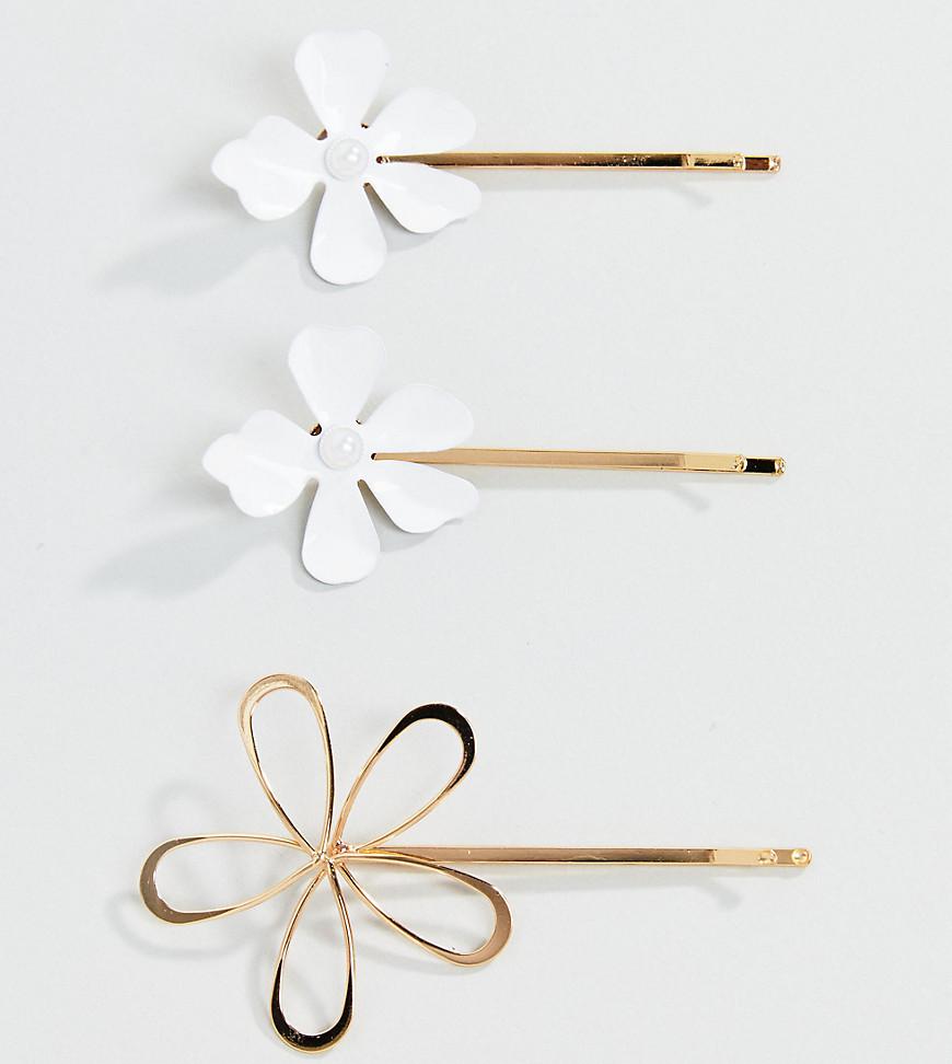 metal flower hair clips