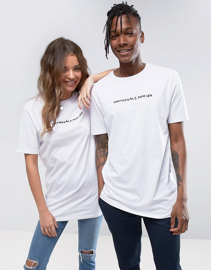 asos individuals unified longline unisex t shirt in white lyst asos individuals unified longline unisex t shirt in white lyst