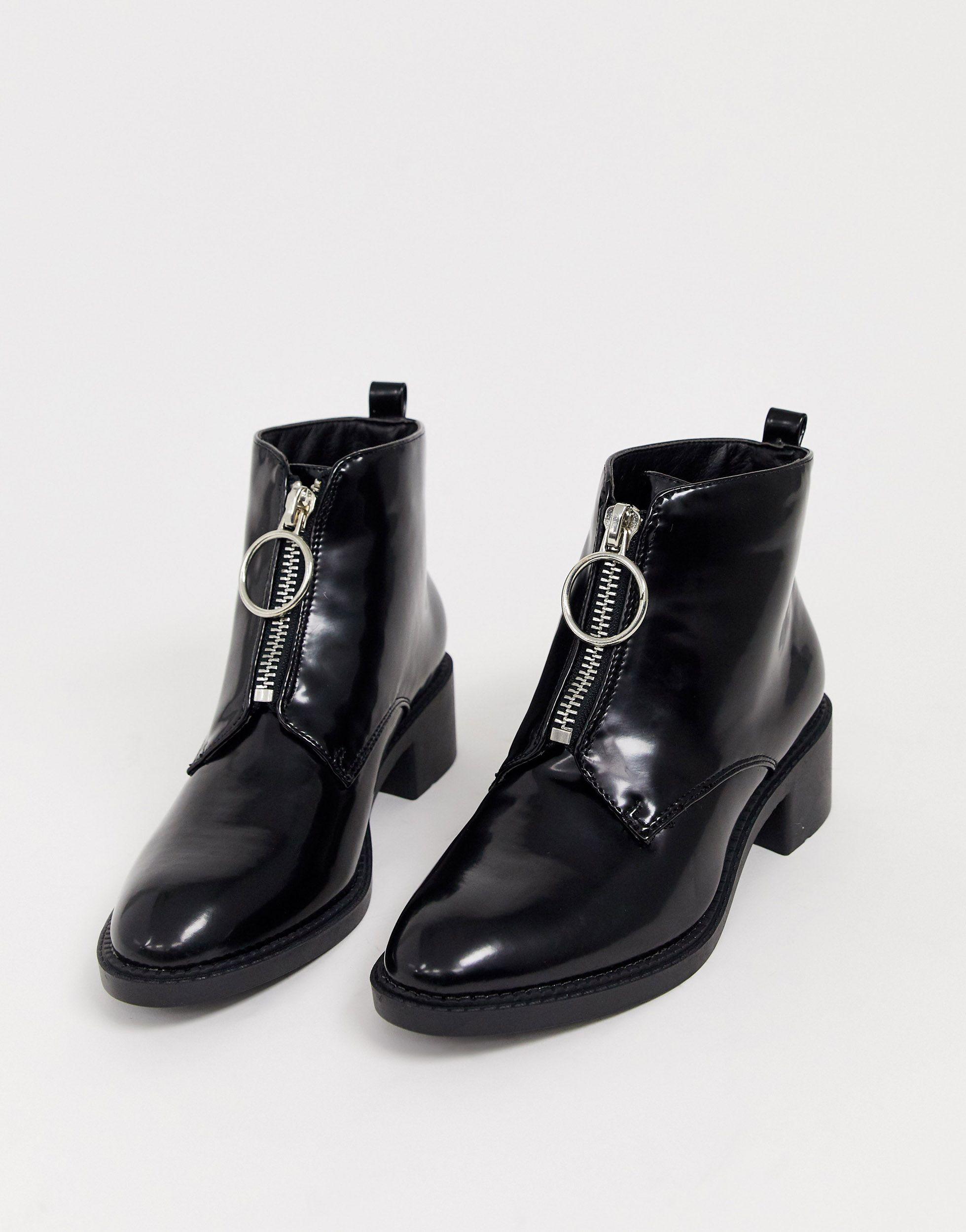 Black Zip Up Ankle Boots | estudioespositoymiguel.com.ar