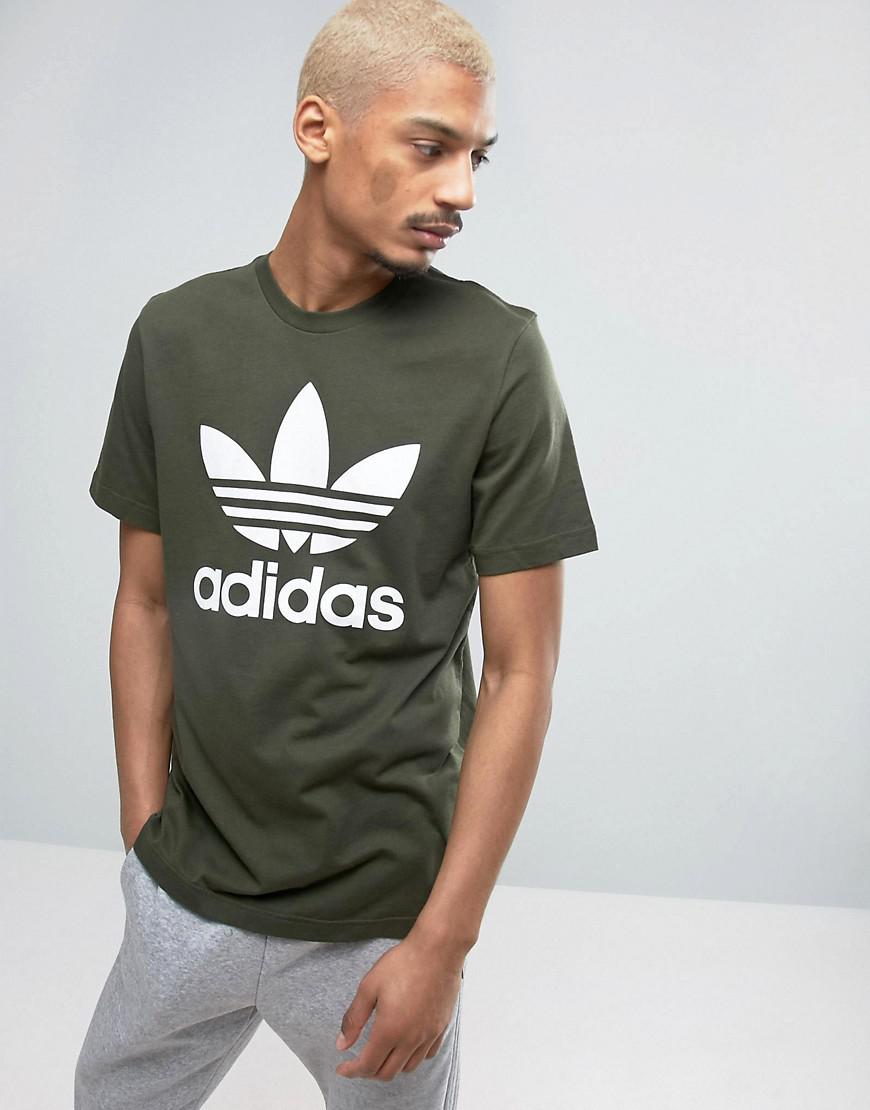 adidas Originals Cotton Trefoil T-shirt In Green Bq5394 for Men - Lyst