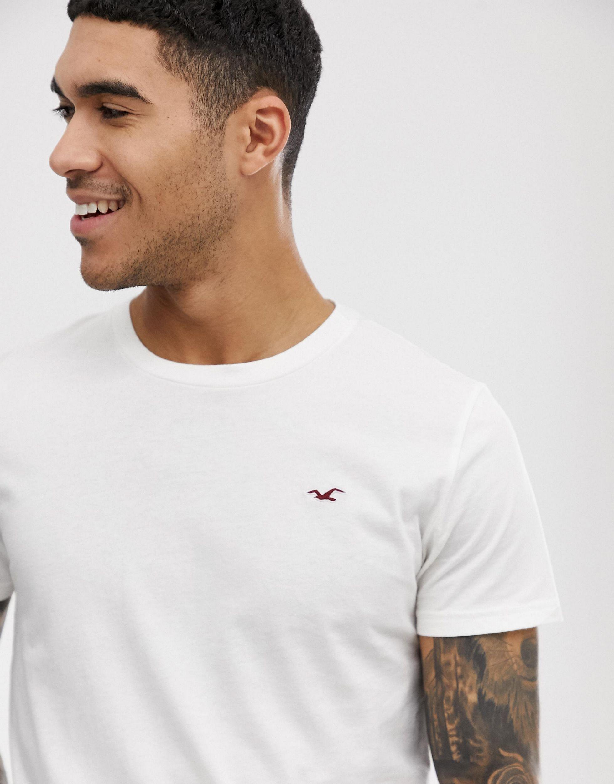 Hollister Men's Crew Neck T-Shirt (White): Buy Online at Best